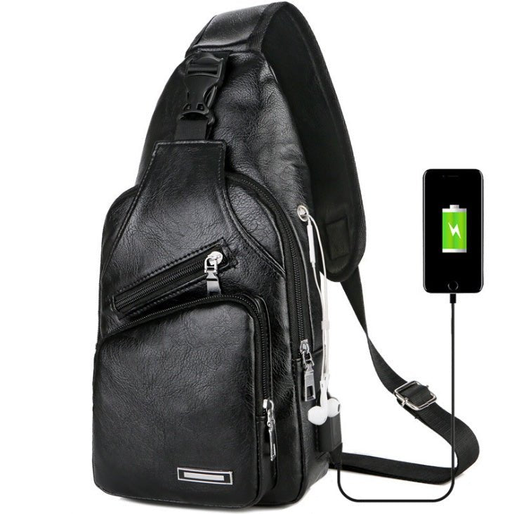 USB Portable Charging Chest Bag Messenger Bag - silverfoxgoods
